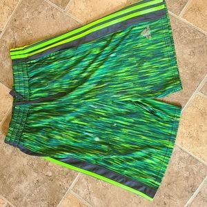 Adidas Athletic Shorts Green Large 14/16